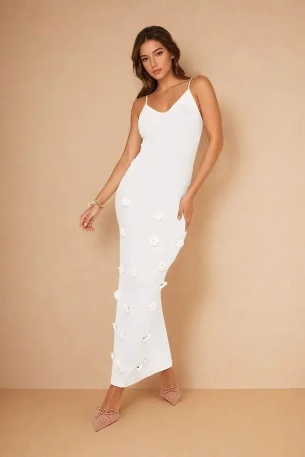 Elegant Floral Evening Formal Maxi Dress — product view 1