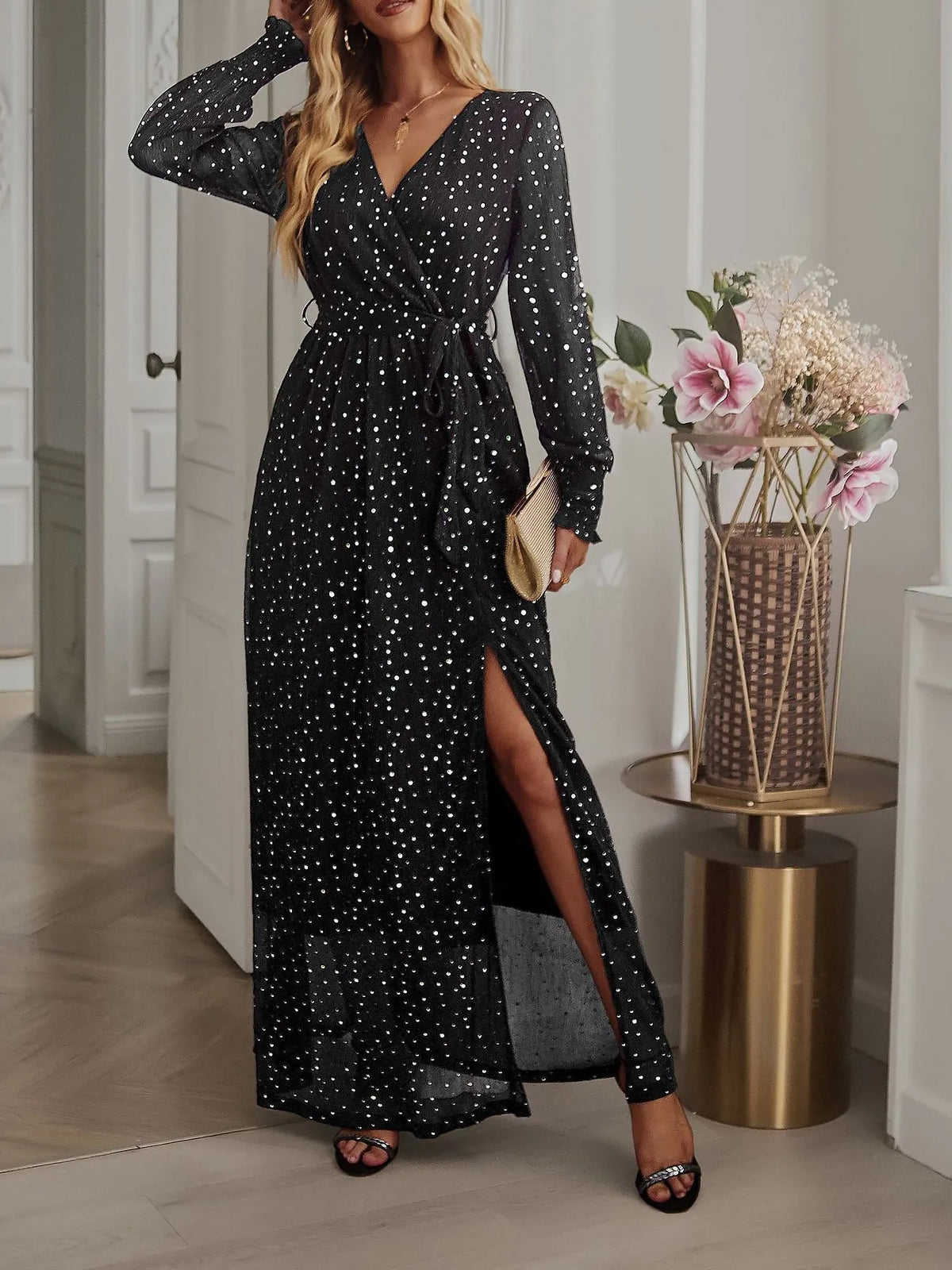 Maxi Dress | Women's Embellished Wrap Celestira Glow, product image 12