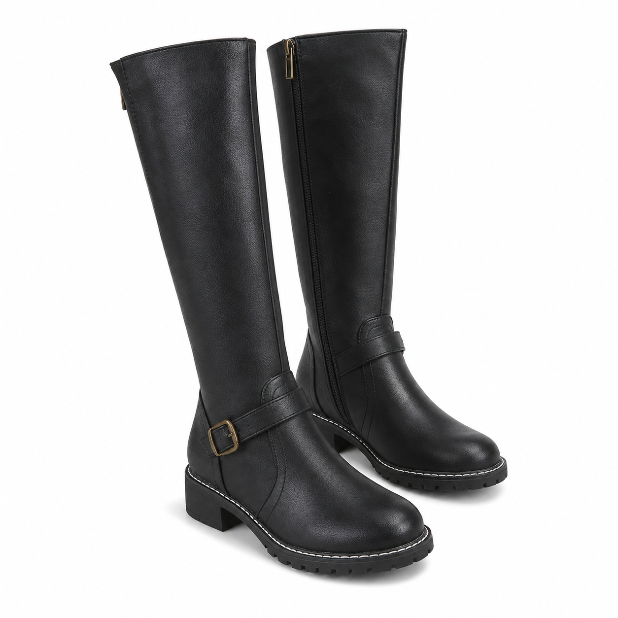 Women's Leather Boots Elegant Comfortable Zipper Non-Slip Sole - Gallery A position 1