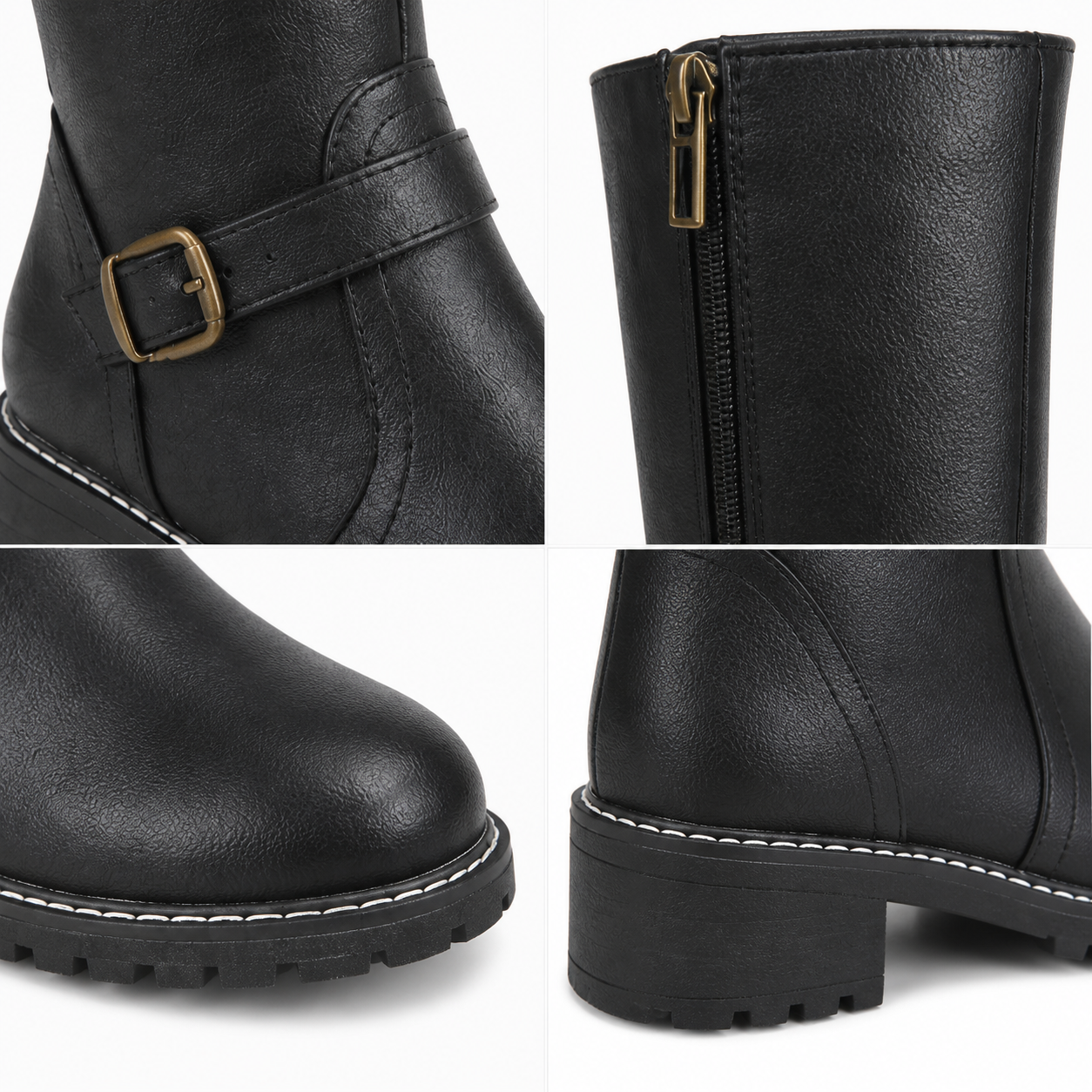 Women's Leather Boots Elegant Comfortable Zipper Non-Slip Sole - Gallery A position 4