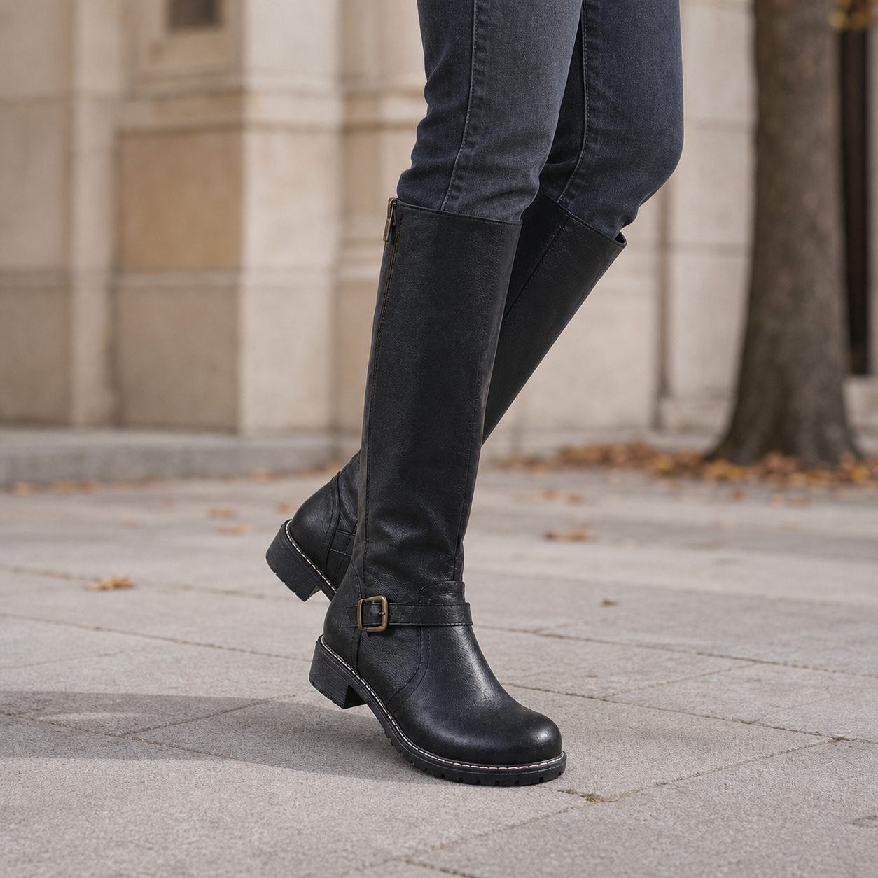 Women's Leather Boots Elegant Comfortable Zipper Non-Slip Sole - Gallery B position 2