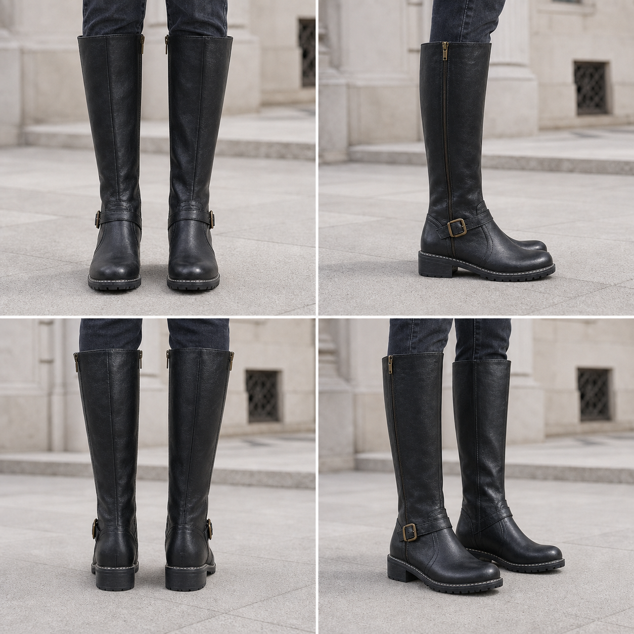 Women's Leather Boots Elegant Comfortable Zipper Non-Slip Sole - Gallery B position 6