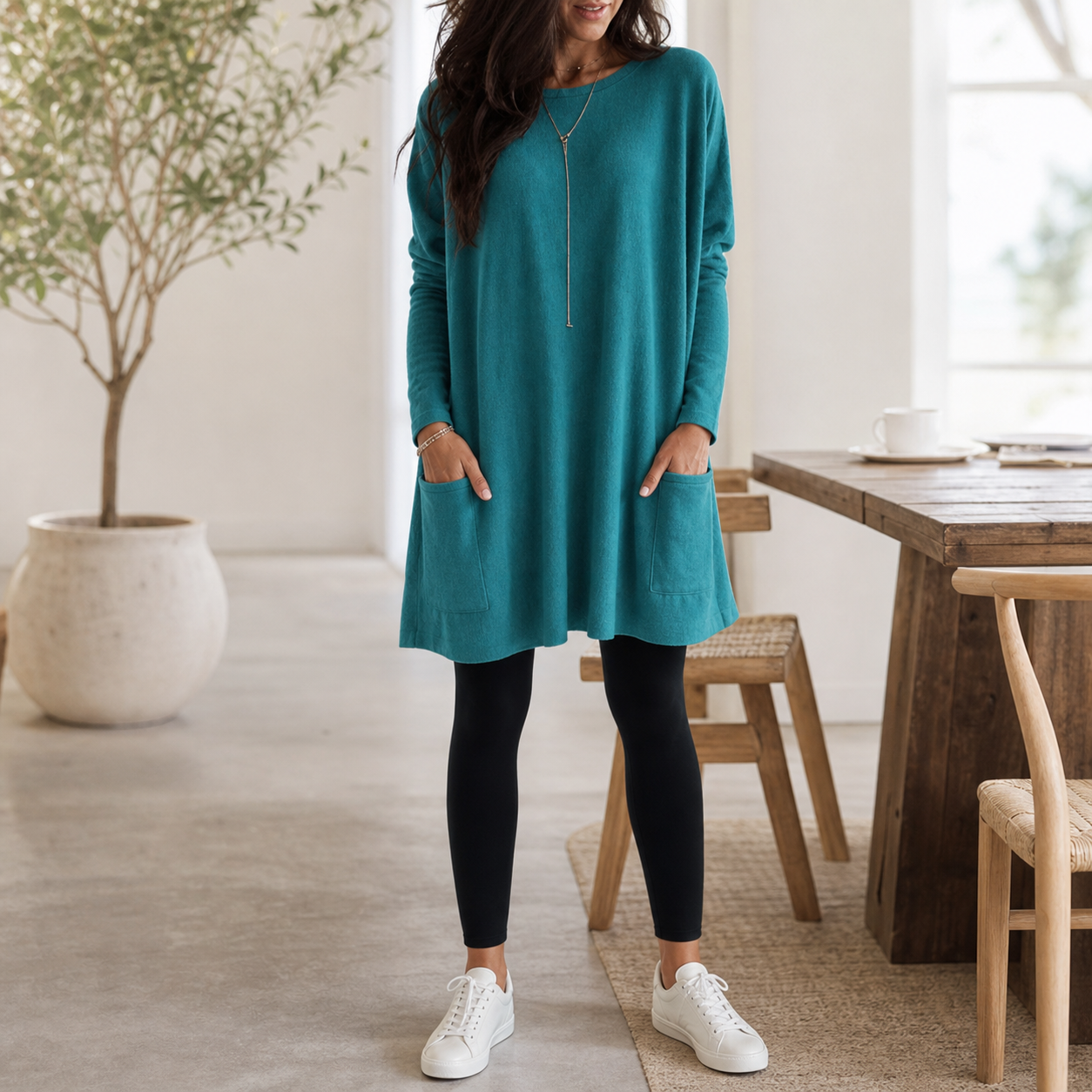 Women's Long Sweater Casual Modern Knit Top Comfortable Everyday - Gallery B position 1