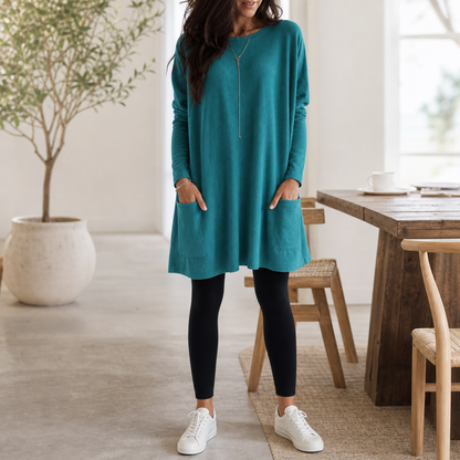 Women's Long Sweater Casual Modern Knit Top Comfortable Everyday - Gallery B position 1