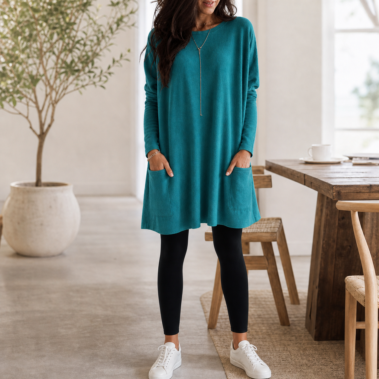Women's Long Sweater Casual Modern Knit Top Comfortable Everyday - Gallery B position 2