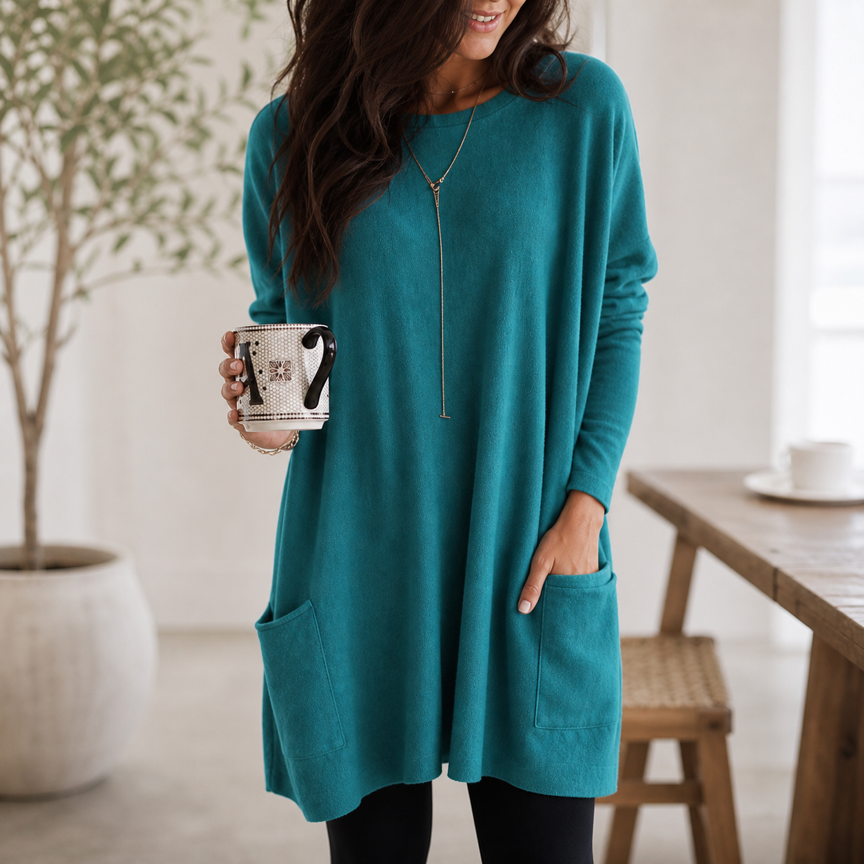 Women's Long Sweater Casual Modern Knit Top Comfortable Everyday - Gallery B position 4