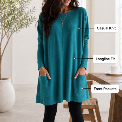 Women's Long Sweater Casual Modern Knit Top Comfortable Everyday - Gallery B position 5