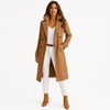 Women's Long Trench Coat with Buttons Tailored Overcoat Casual Formal - Gallery A position 1
