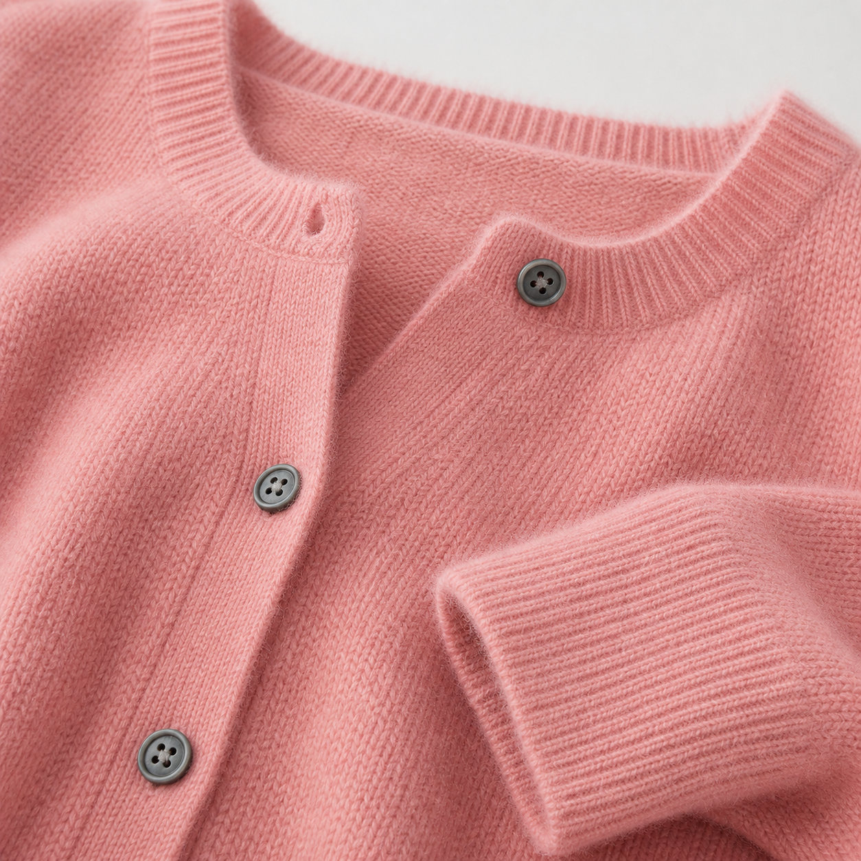 Women's Merino Wool Cardigan O-Neck Cashmere Jumper Warm Knit - Gallery A position 4