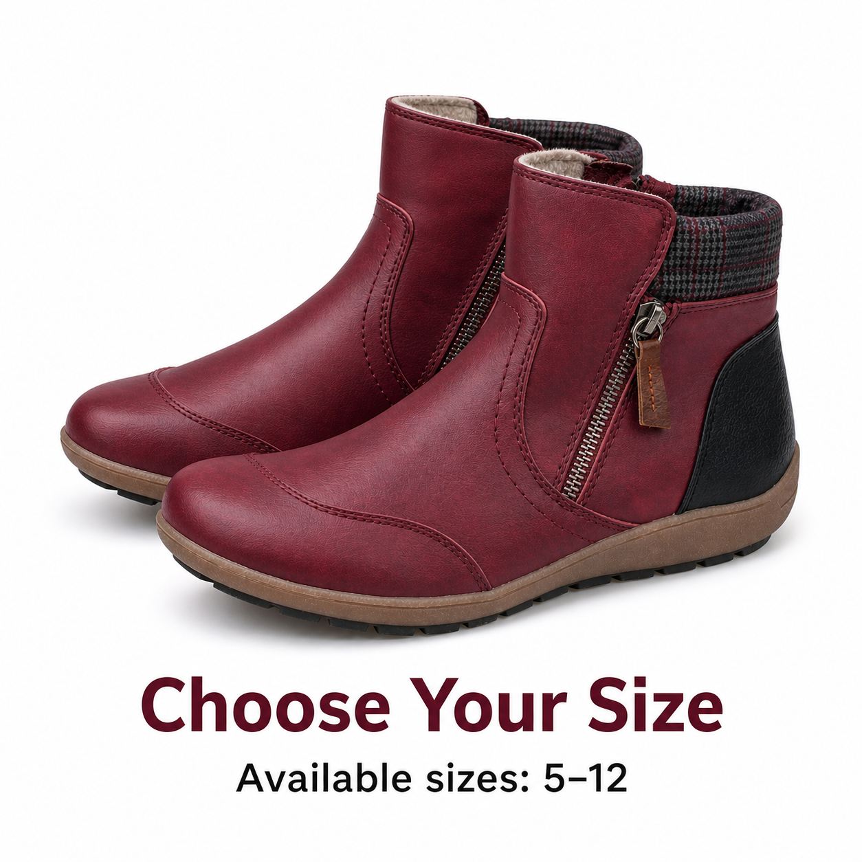 Women's Orthopedic Waterproof Ankle Boots Zipper Casual Comfort - Gallery A position 6