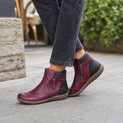 Women's Orthopedic Waterproof Ankle Boots Zipper Casual Comfort - Gallery B position 3