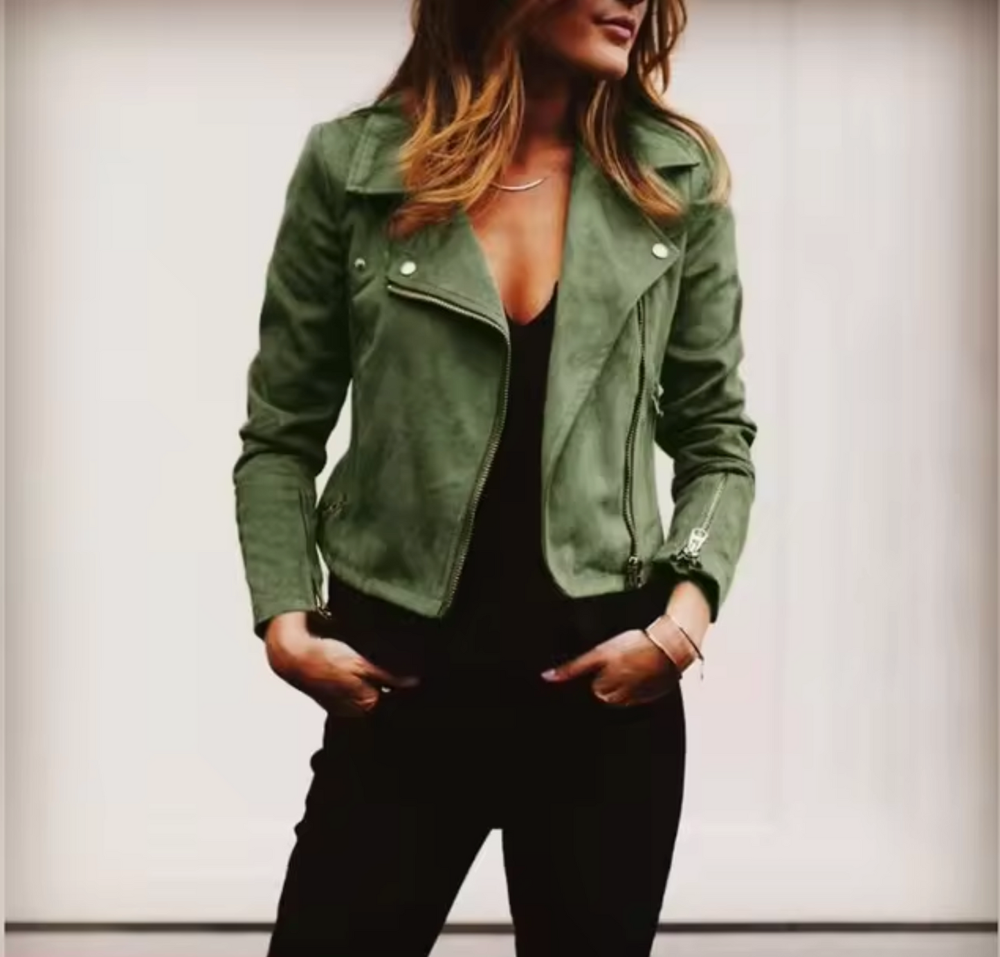 Remy - Cropped Zip-Front Jacket - product view 4 - Sela Look