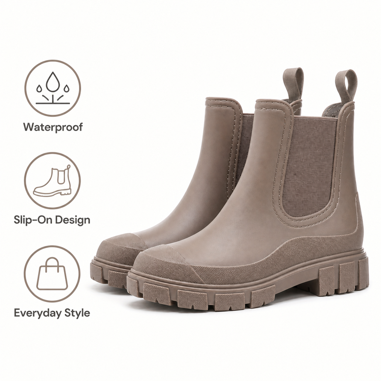 Women's Waterproof Chelsea Boots Slip-On Casual Everyday Ankle Boot - Gallery A position 5