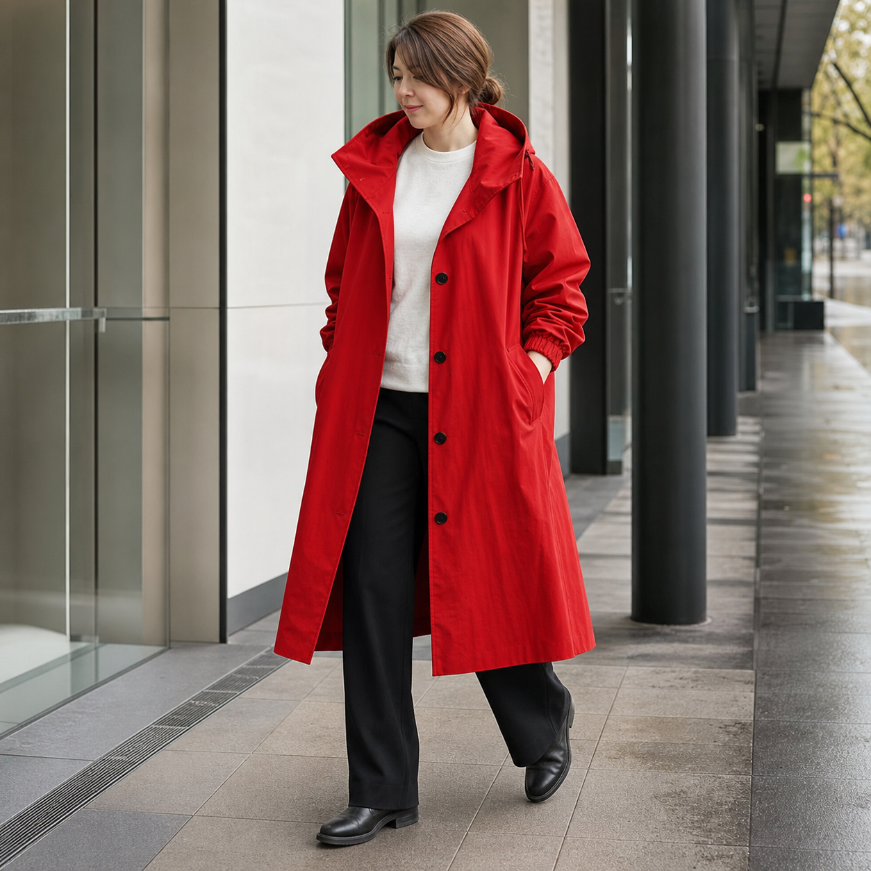 Women's Waterproof Raincoat Adjustable Fit Stylish Outdoor Weather Protection - Gallery B position 1