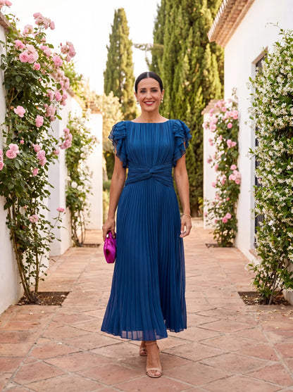 Wedding Guest Dress | Women's Short-Sleeve Pleated Ruffle, product image 5