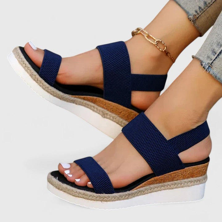 Effortless Orthopedic Elastic-Strap Wedge Sandals — product view 9